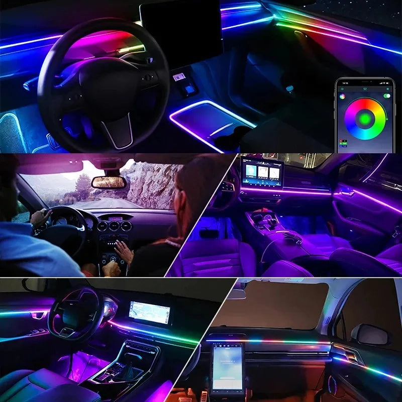 Premium Car Interior Ambient Light Kit – 64 Color App Control