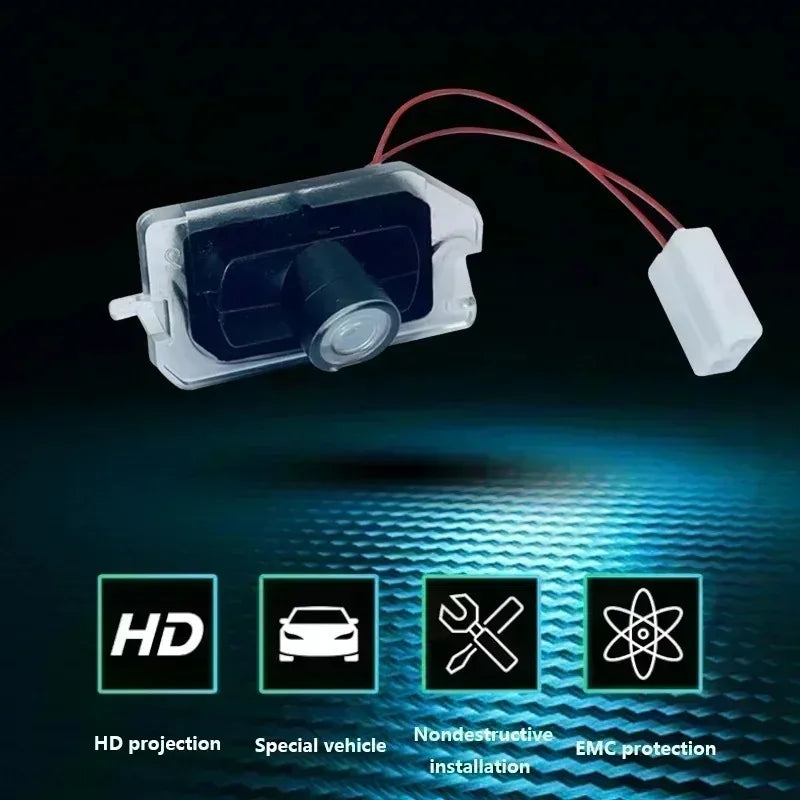 Auto Carpet Lamp AMG Logo Light Angel Wing For Mercedes-Benz C Class W205 E Class W213 GT Welcome Door Rearview Mirror Car Decor