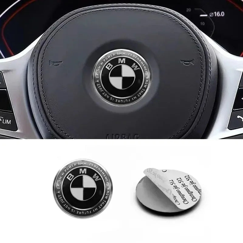 4.5cm Car Steering Wheel Center Emblem Sticker Badge For BMW 50th M E46 E90 E87 F30 F20 F10 G20 G30 X1 X3 X5 Interior Logo Decal