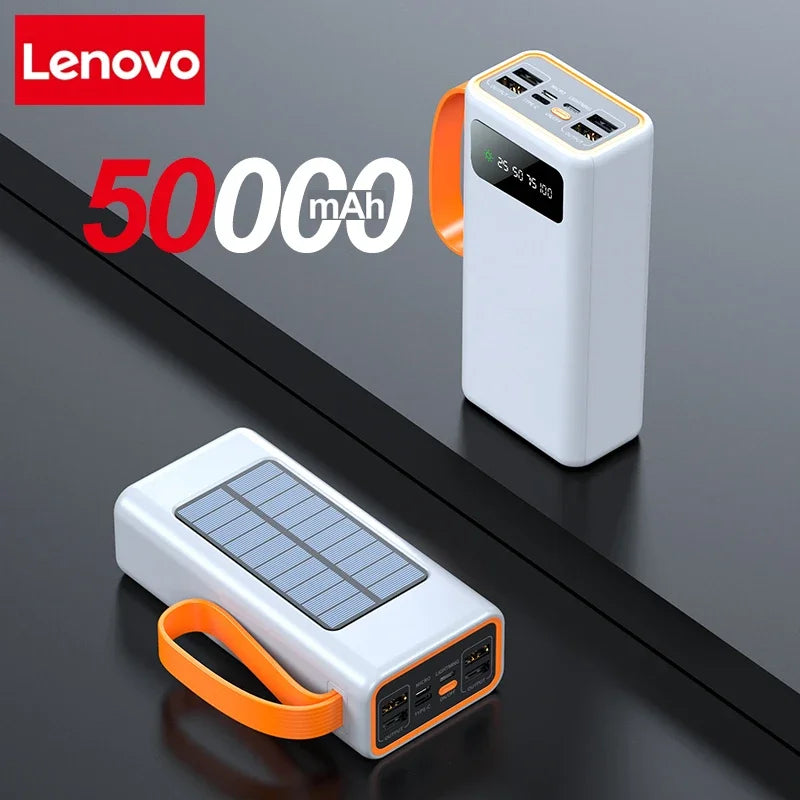 Lenovo Solar Power Bank 200000mAh – Built-in Cables