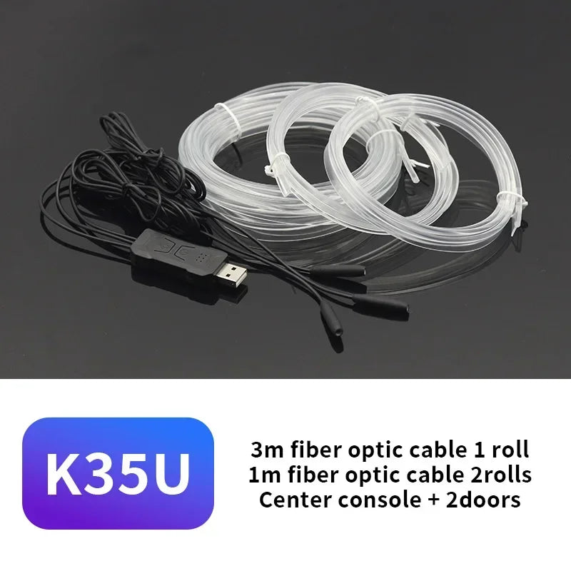 Car Interior EL Neon Wire Strip Light – 3M DIY Ambient