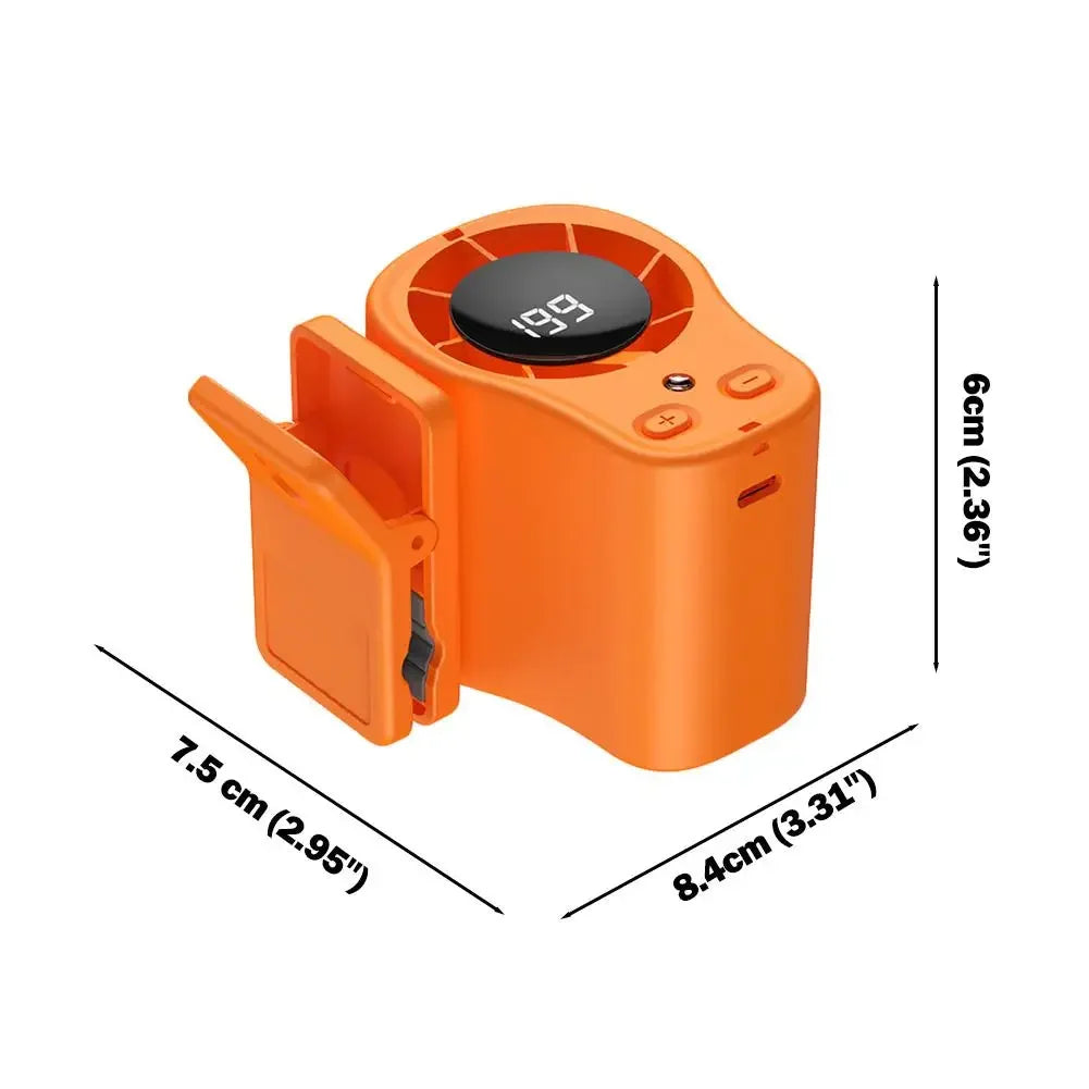 Car Clip Fan with LED Display 360° Rotation 199 Speeds&Semi-Cooling Technology Portable Personal Fan for Work Car Camping Beach