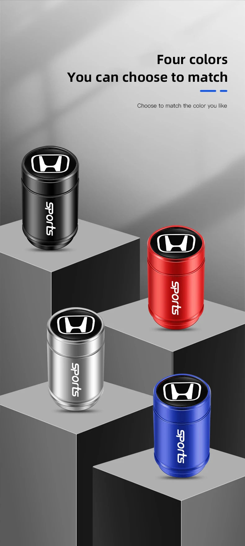 4Pcs Car Emblem Wheel Tire Valve Caps Covers Car Accessories For Honda Jazz CRV Civic Accord FIT Stepwgn Insight CRZ 5th Odyssey