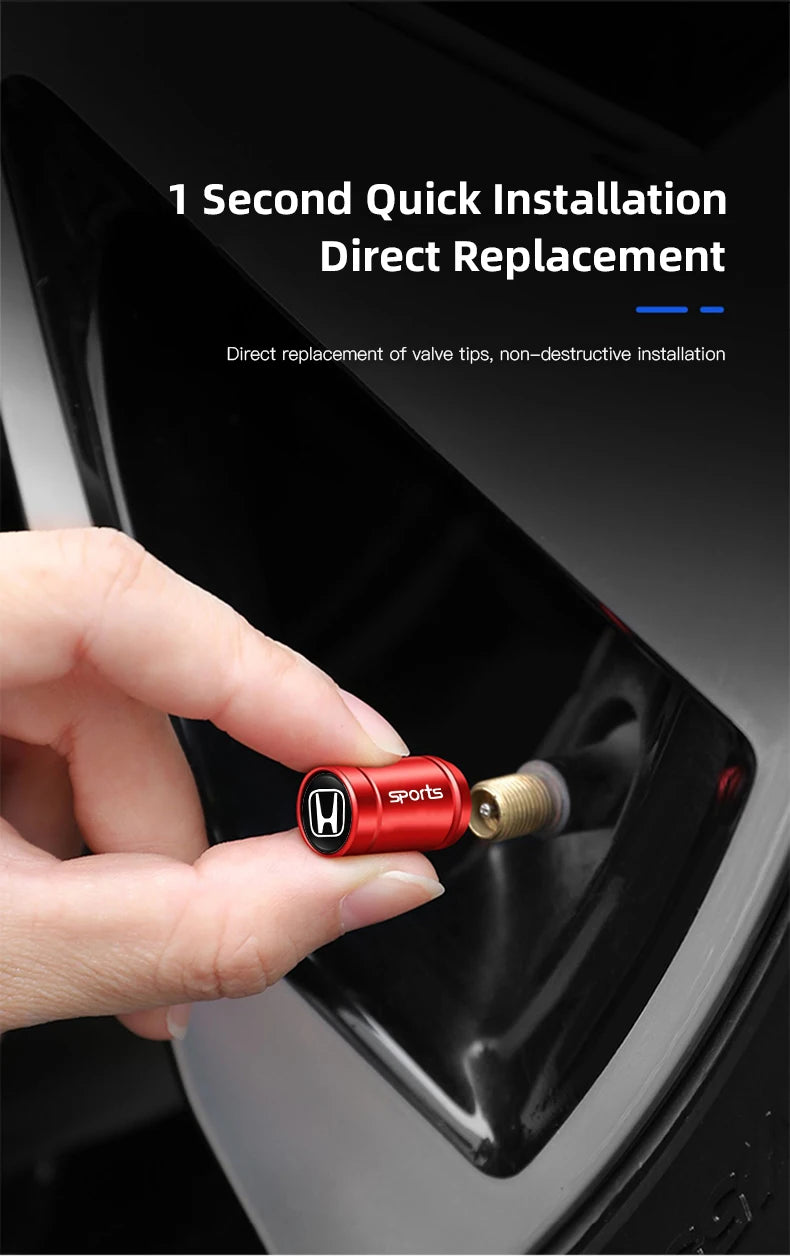 4Pcs Car Emblem Wheel Tire Valve Caps Covers Car Accessories For Honda Jazz CRV Civic Accord FIT Stepwgn Insight CRZ 5th Odyssey