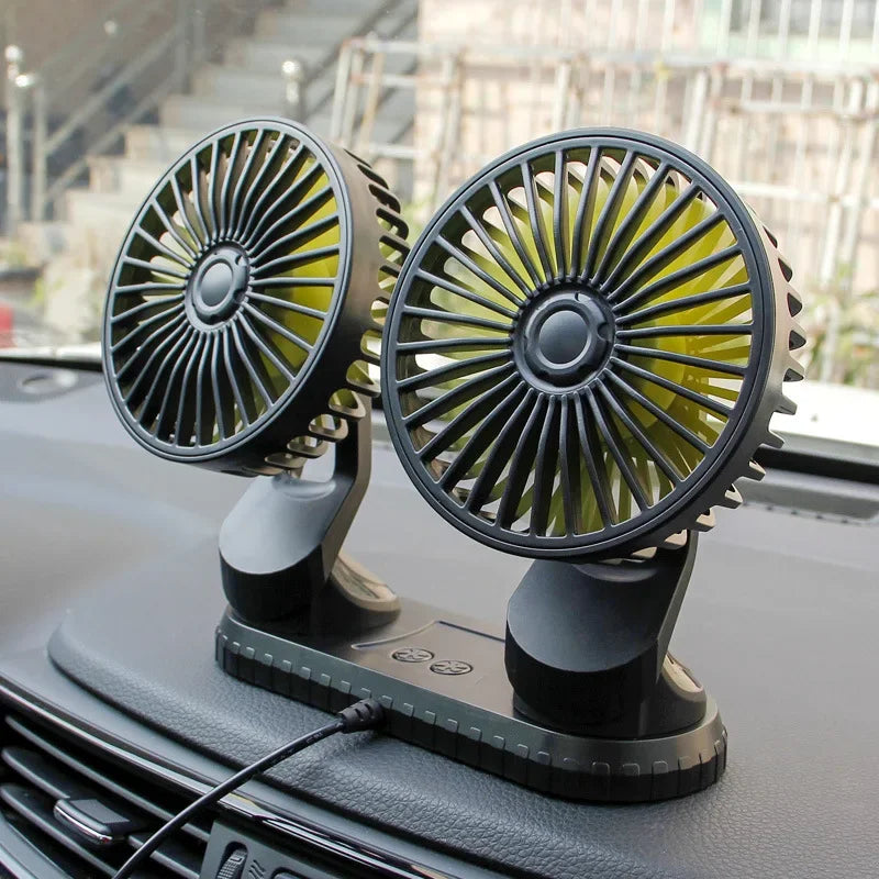 EAFC Mini Car Fan 360 Degree Rotating Cooling Wind Low Noise Summer Car Air Conditioning Cold Fan Ventilation Car Home 5V USB