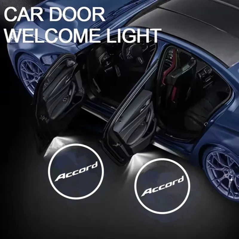 2PCS LED Car Interior Door Logo Projector Welcome Ghost Shadow Light Accessories For Honda New Accord 2014 2015 2016-2024