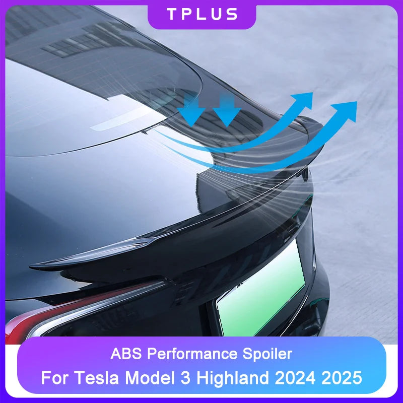For Tesla Model 3 2025 Highland Performance Spoiler ABS Matte Carbon Rear Trunk Tail Wing Original 2024 Car Exterior Accessories