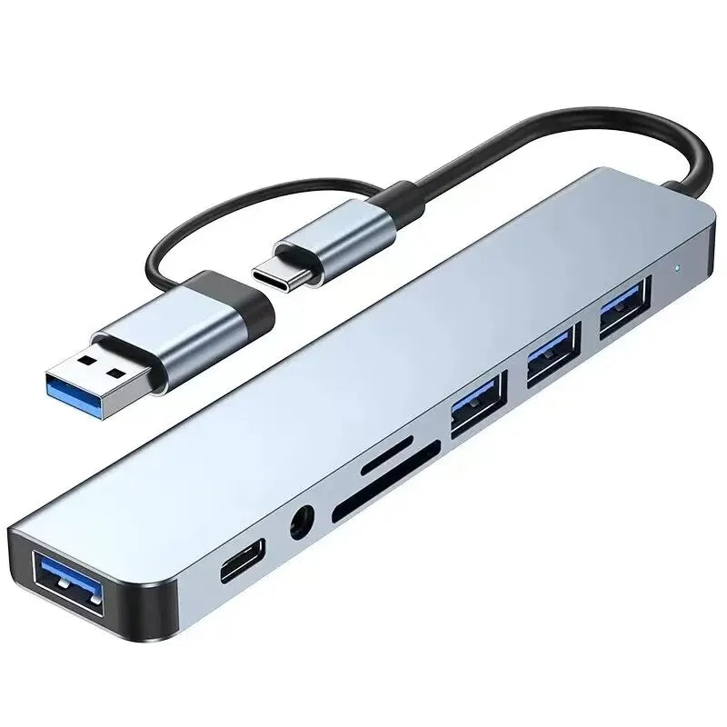 8-in-2 USB Hub with Card Reader