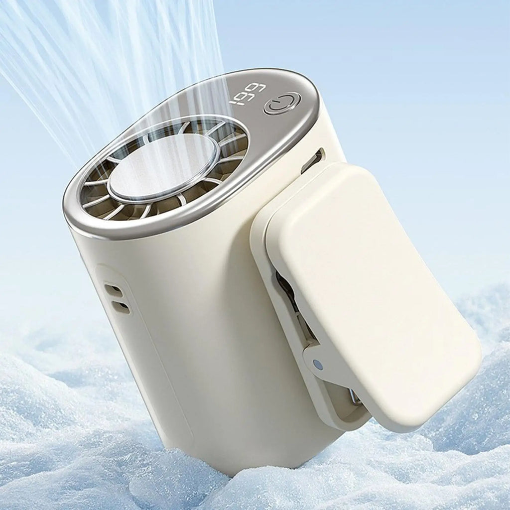 Personal Fan Clip On Car LED Display Air Conditioner With 199 Speeds Automotive Personal Fan For Truck Sedan RV Camping Outdoor