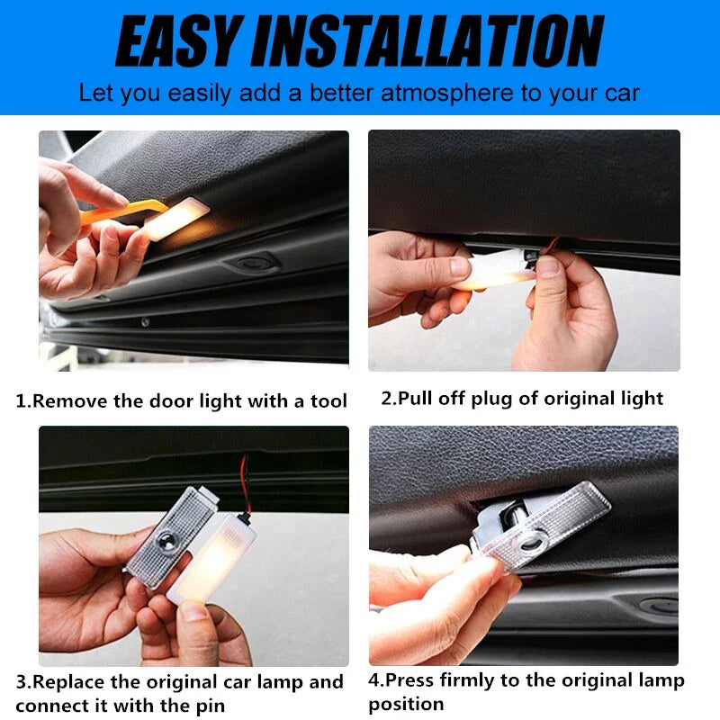 Car LED welcome light is suitable Accessory 2Pcs for BMW X1-X6 series E81 E82 E87 E88 F20 F21 20-18 projector G11 G12 G30 G31