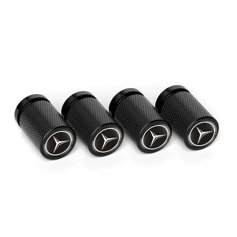 4pcs for Mercedes Benz AMG Car Logo Wheel Tire Valve Caps Modification Covers GLA GLC W202 W210 W203 W204 W205 W211 W212 W176