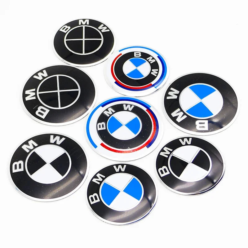56mm 60mm 65mm 70mm Wheel Sticker for BMW E46 E90 F30 F10 G20 X5 50th Anniversary Emblem Badge 4Pcs DIY Auto Rim Hub Cap Decal