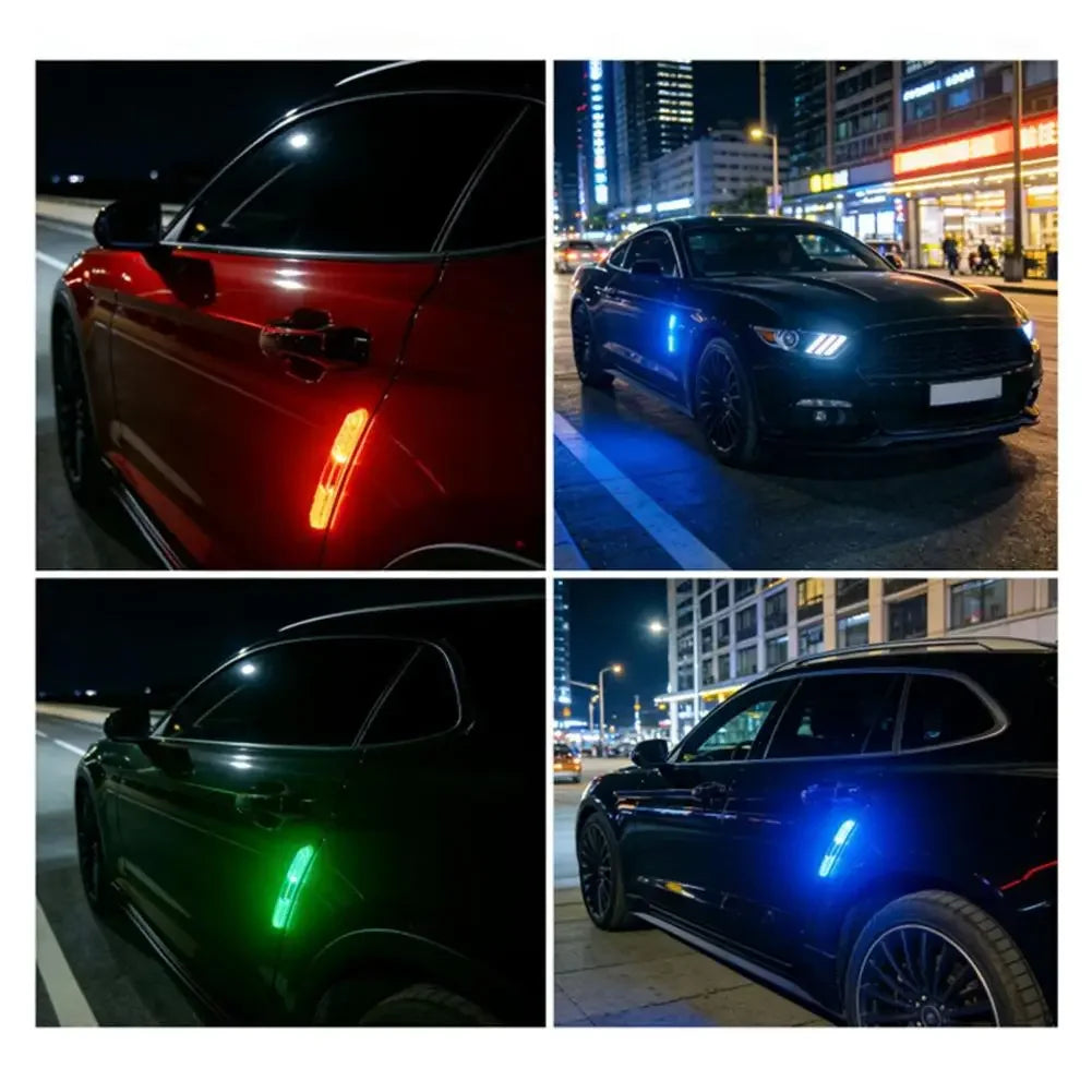 Car Door LED Anti-Collision Light, Solar Powered, Colorful Flash, Protect Your Car & Improve Night Visibility