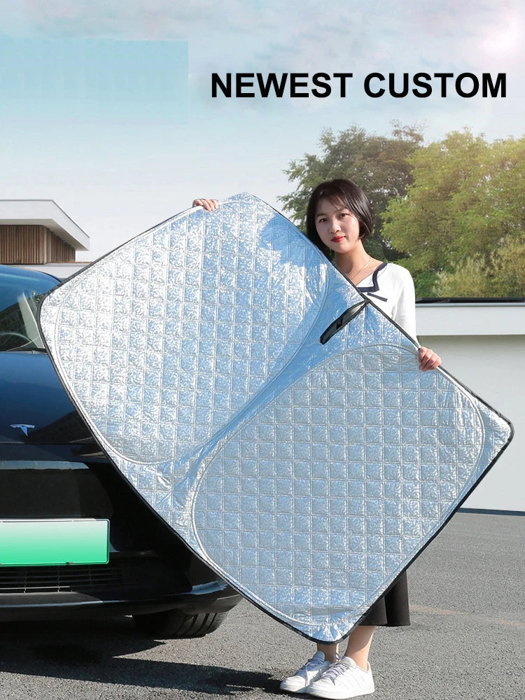 For Tesla Model 3 Y S X YL Juniper 2025-2020 2026 Thicken Front Windshield Sunshade Sun Shade Anti-UV Sun Shading Screen Cover