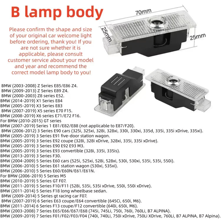 FOR BMW Group LED welcome light (2006-2012) 3 Series E90 325i, 325xi, 328i, 328xi, 330i, 330xi, 335d, 335i, 335i xDrive, 335xi.