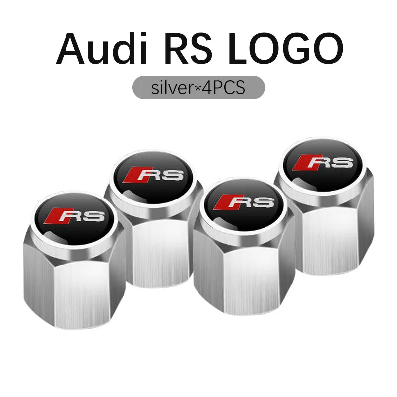 Audi 3D Metal Tire Valve Caps – S Line A1-Q8