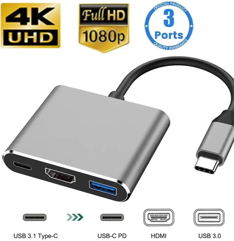 3-in-1 USB-C Hub