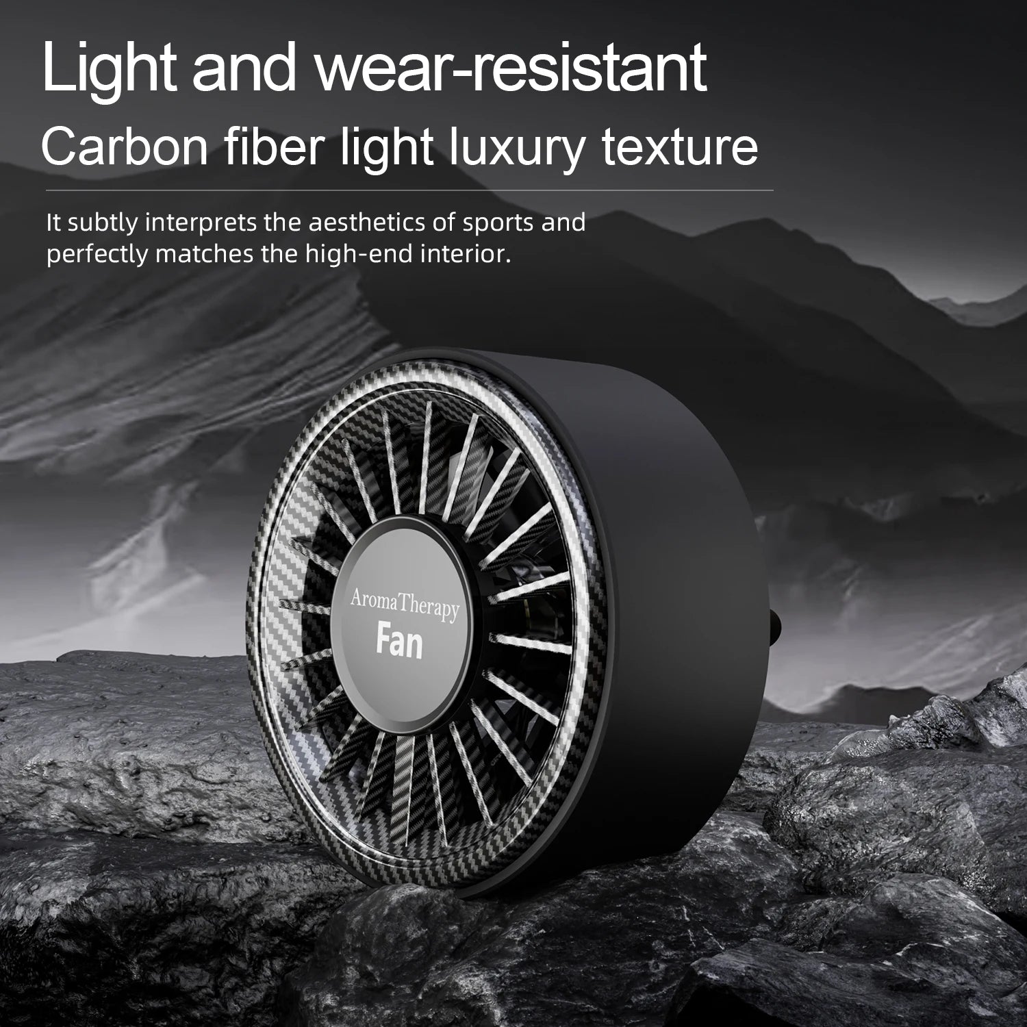 Car Air Conditioner Air Outlet Aromatherapy Fan Carbon Fiber Color Fan Car Aromatherapy Air Freshener Is Suitable for 100% Cars