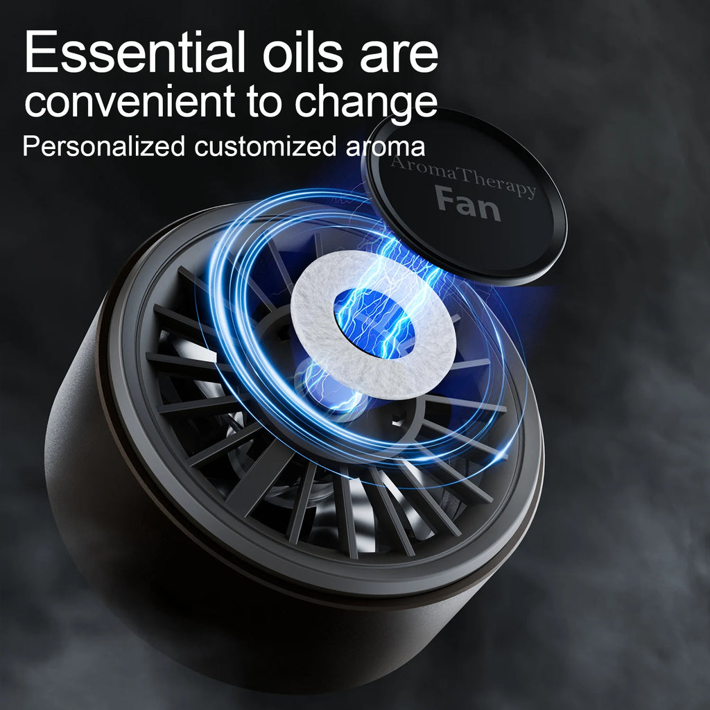Car Air Conditioner Air Outlet Aromatherapy Fan Carbon Fiber Color Fan Car Aromatherapy Air Freshener Is Suitable for 100% Cars