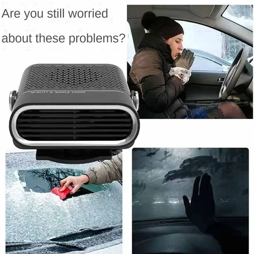 Car Heater Fan 150W 12V/24V Car Heater Electric Cooling Heating Auto Windshield Defroster Defogging Demister Car Anti-Fog Heater
