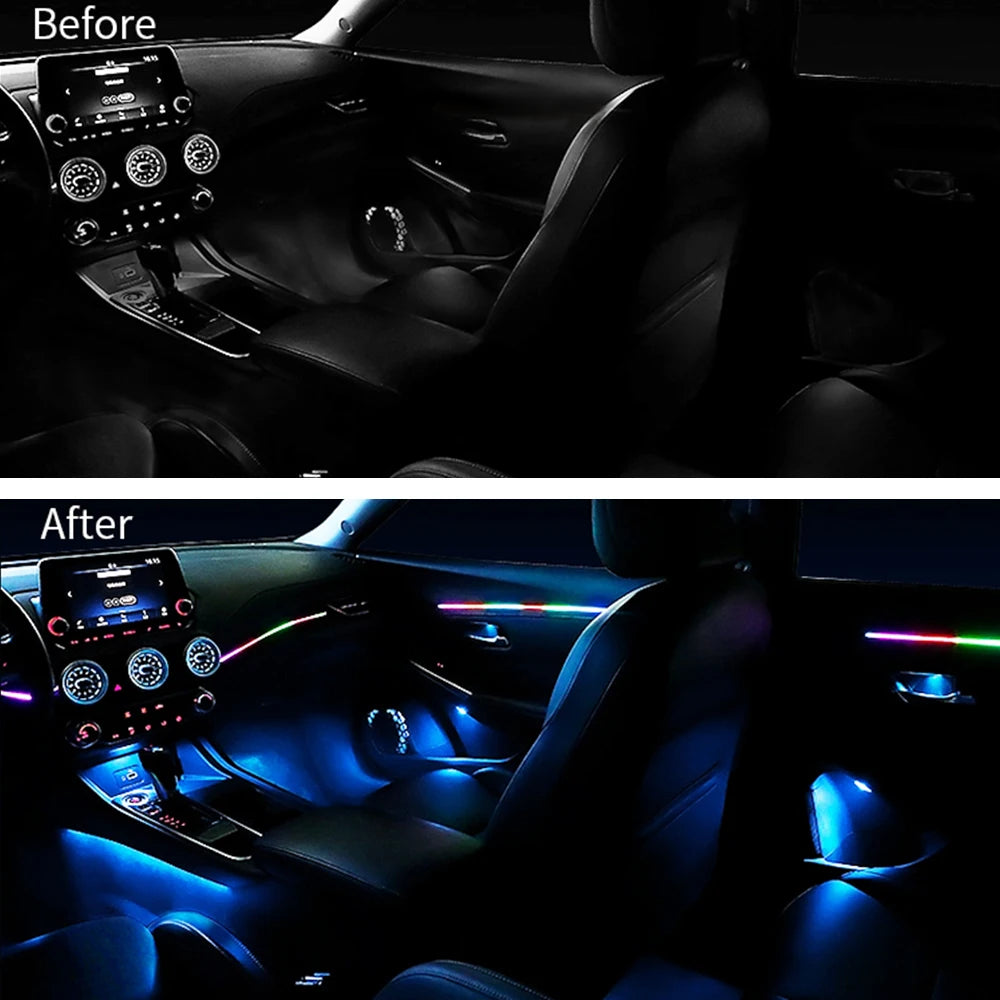 Symphony Ambient Lights Car RGB App Control LED Interior Hidden Acrylic Strip Light Full Color Streamer Auto Atmosphere Lamp Kit