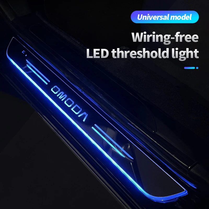 USB Power Moving LED Welcome Pedal Car Scuff Plate Door Sill Light For EBRO S400 EBRO S700 EBRO S800 2025 Car Auto Accessories