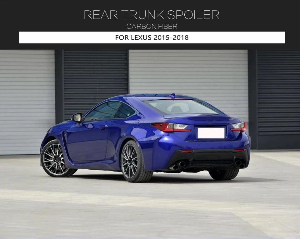 For Lexus RCF RC F 2015-2018 Auto Car Rear Trunk Lid Spoiler Wing Car Exterior Trim Car Rear Trunk Racing Spoiler Carbon Fiber