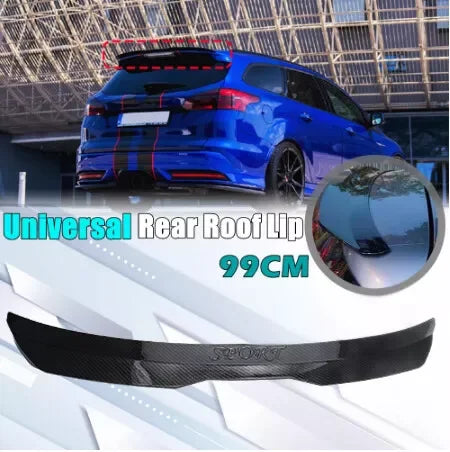 Carbole Universal Hatchback Car Rear Trunk Roof Lip Spoiler Tail Trunk Wing Carbon Fiber