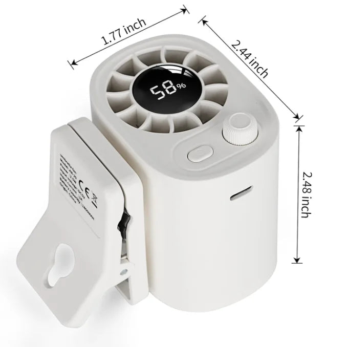 Car Clip Fan with LED Display 360° Rotation 199 Speeds&Semi-Cooling Technology Portable Personal Fan for Work Car Camping Beach