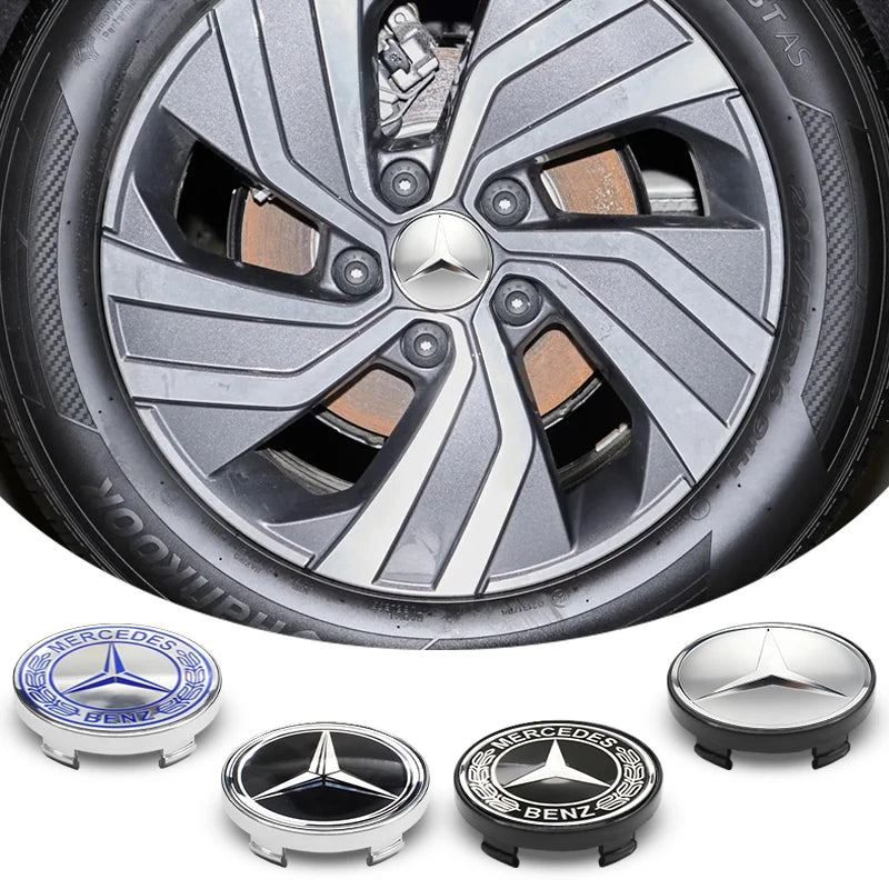 4Pcs 60mm 75mm Car Wheel Center Hub For Mercedes Benz AMG class W205 W203 GLC GLK W206 W220 W211 A180 Cap Rim Cover Accessories