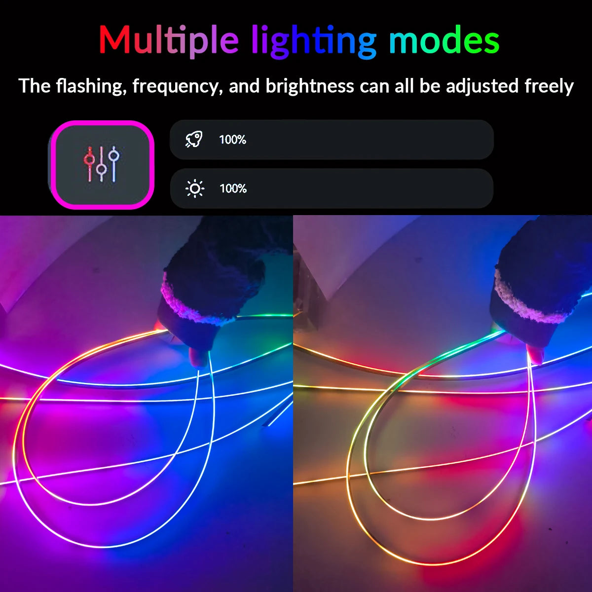 Symphony Ambient Lights Car RGB App Control LED Interior Hidden Acrylic Strip Light Full Color Streamer Auto Atmosphere Lamp Kit