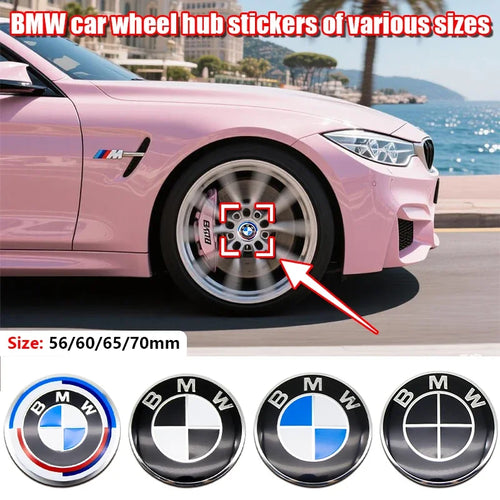 56mm 60mm 65mm 70mm Wheel Sticker for BMW E46 E90 F30 F10 G20 X5 50th Anniversary Emblem Badge 4Pcs DIY Auto Rim Hub Cap Decal