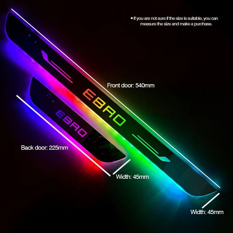 USB Power Moving LED Welcome Pedal Car Scuff Plate Door Sill Light For EBRO S400 EBRO S700 EBRO S800 2025 Car Auto Accessories