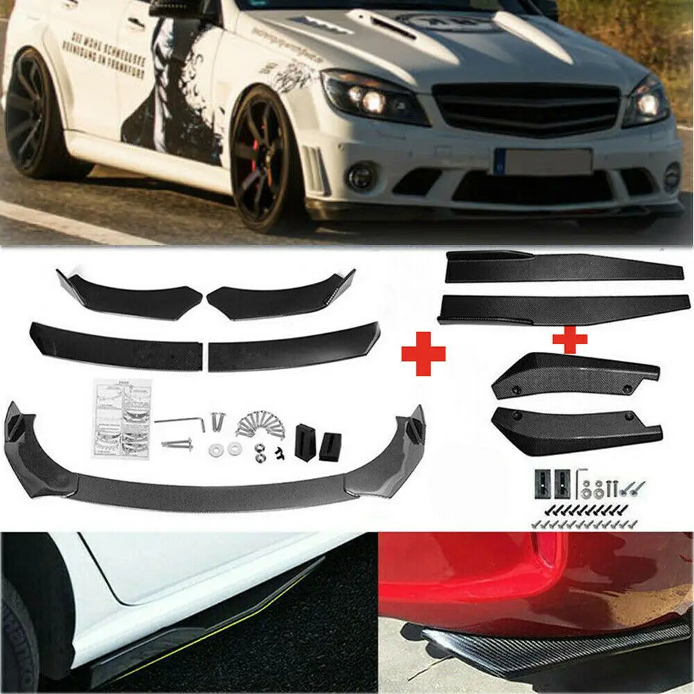 Universal Front Bumper Lip Chin Diffuser Splitter Separator Bumper Lip Winglets Side Skirt Extension Protector Cars Accessories