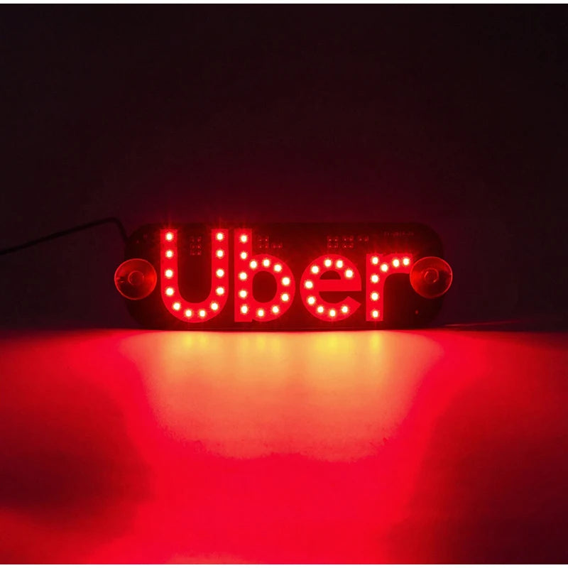 Led Light Sign For Car, Taxi Sign Light Windshield, Led Decal With Suction Cups, Usb Plug For Vehicle,driver Accessories