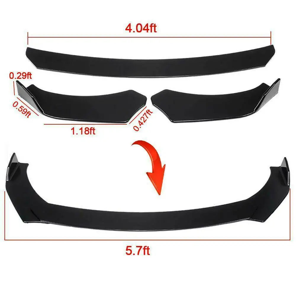Universal Front Bumper Lip Chin Diffuser Splitter Separator Bumper Lip Winglets Side Skirt Extension Protector Cars Accessories