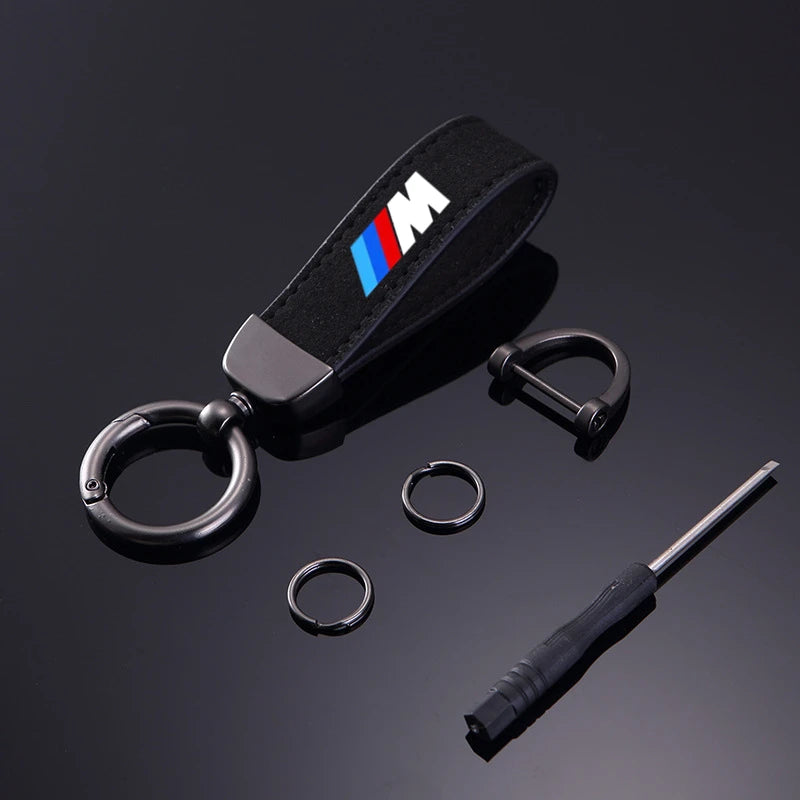 Suede Kaychain For BMW M Emblem E46 E36 E34 F10 E90 F30 E60 F30 E53 E30 E92 E87 Car Key Ring Holder Pendent High-end Gifts