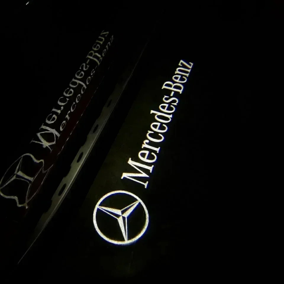 Auto Carpet Lamp AMG Logo Light Angel Wing For Mercedes-Benz C Class W205 E Class W213 GT Welcome Door Rearview Mirror Car Decor