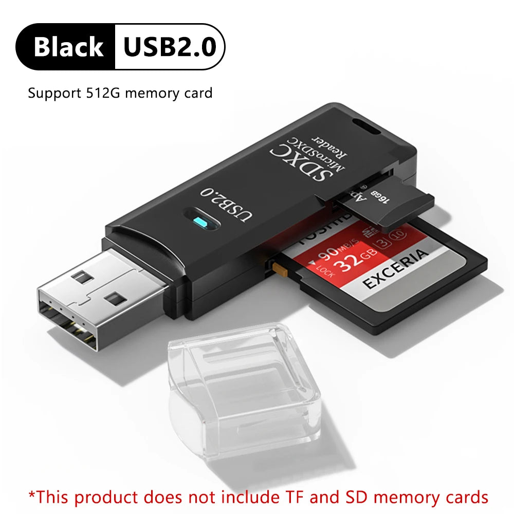 USB SD Card Reader 2-in-1