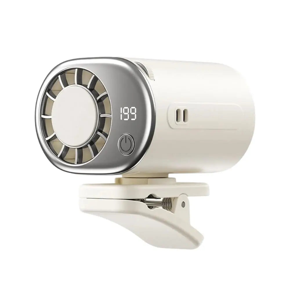 Personal Fan Clip On Car LED Display Air Conditioner With 199 Speeds Automotive Personal Fan For Truck Sedan RV Camping Outdoor