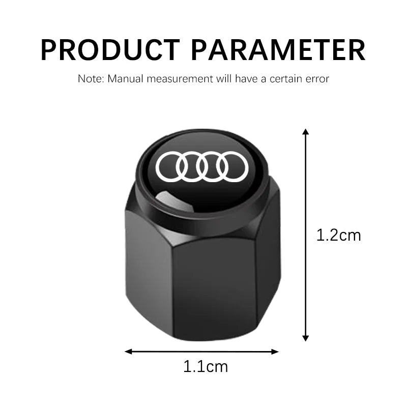 Audi 3D Metal Tire Valve Caps – S Line A1-Q8