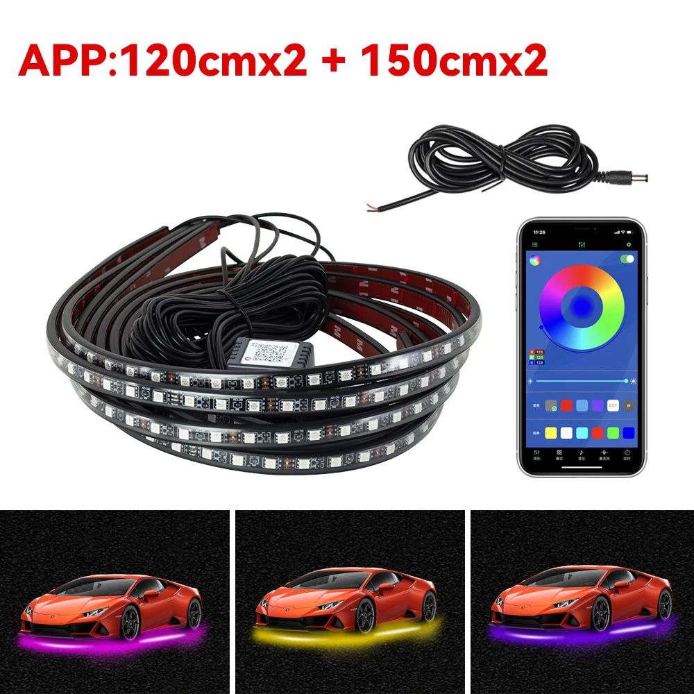 Car LED Underbody RGB Strip Light – App Control