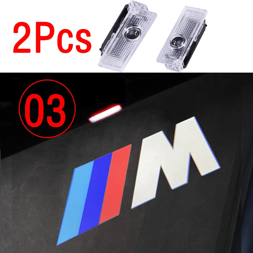 Car LED welcome light is suitable Accessory 2Pcs for BMW X1-X6 series E81 E82 E87 E88 F20 F21 20-18 projector G11 G12 G30 G31