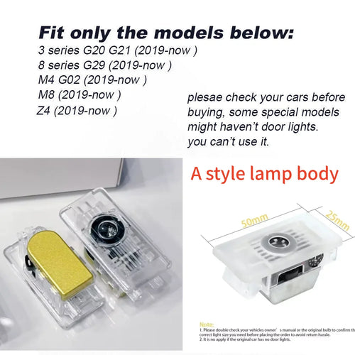 2pcs car door LED high-definition welcome lamp projection lamp is suitable for BMW original standard LOVE M floor lamp.