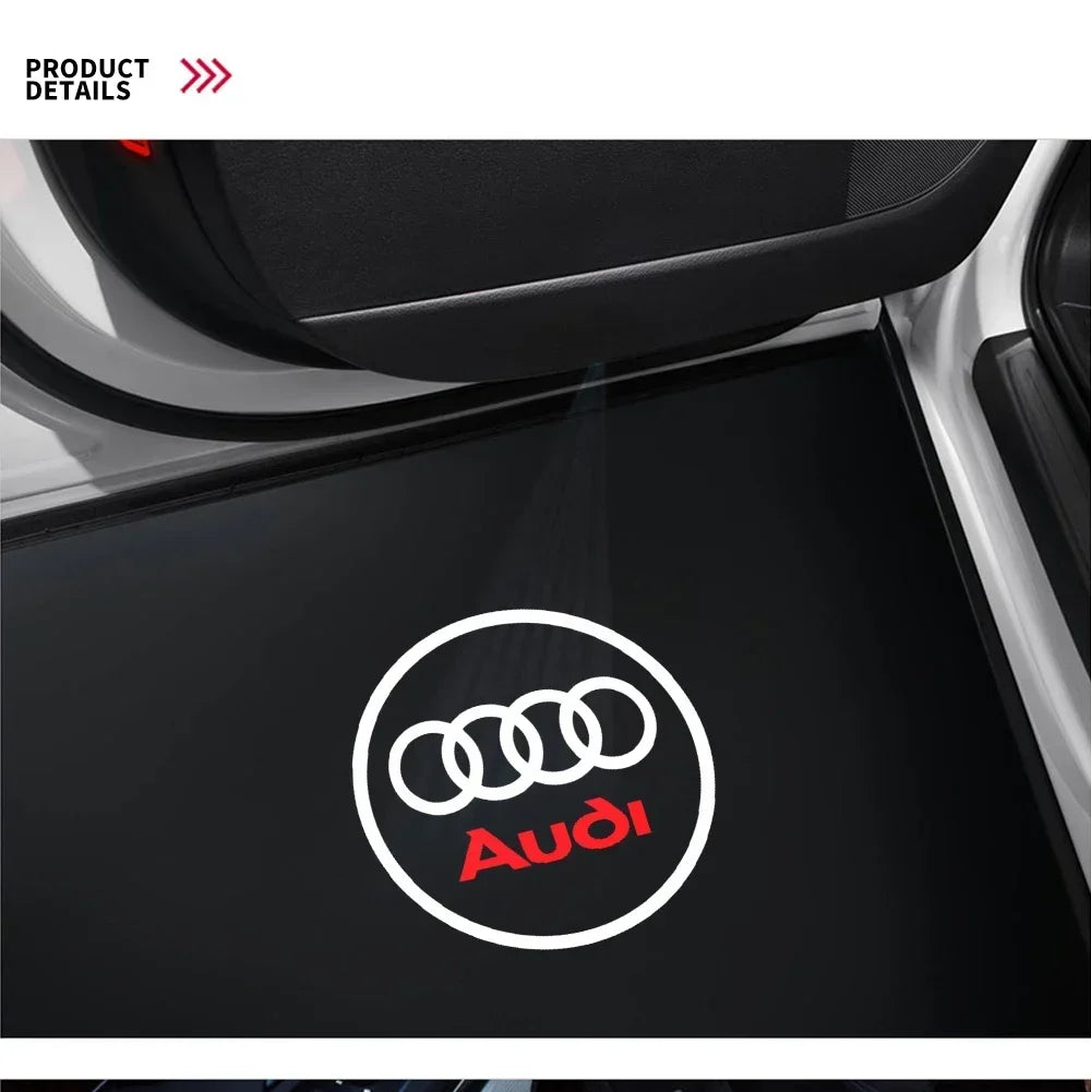 Led Car Door logo Welcome Light For Audi A4 B5 B6 B7 B8 B9 A1 A3 8V 8P 8L A6 C5 C6 C7 A5 A7 A8 Q3 Q5 Q7 TT S3 S6 Sline Quattro