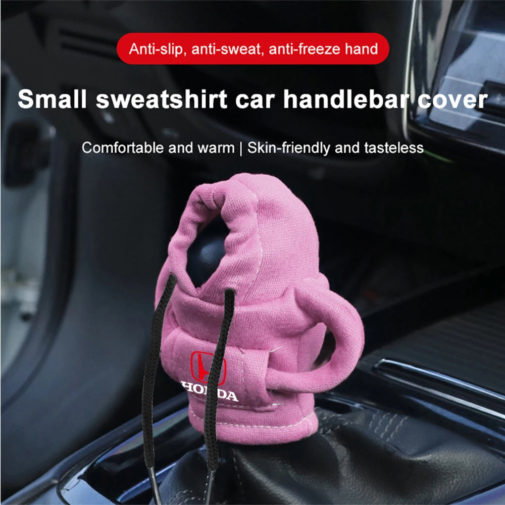 Car Hoodie Change Speed Lever Sweatshirt Handle Gear Shift Knob Cover For Honda Civic CRV Hrv Jazz CITY Accord CR-Z VTEC Vezel