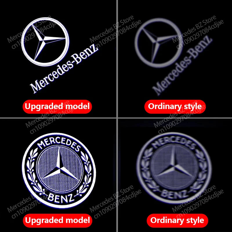 2PCS HD Car Door Welcome Lights Projector Lamps For Mercedes Benz W176 W177 W246 W205 W212 W213 W166 W167 X166 H247 X156 X253
