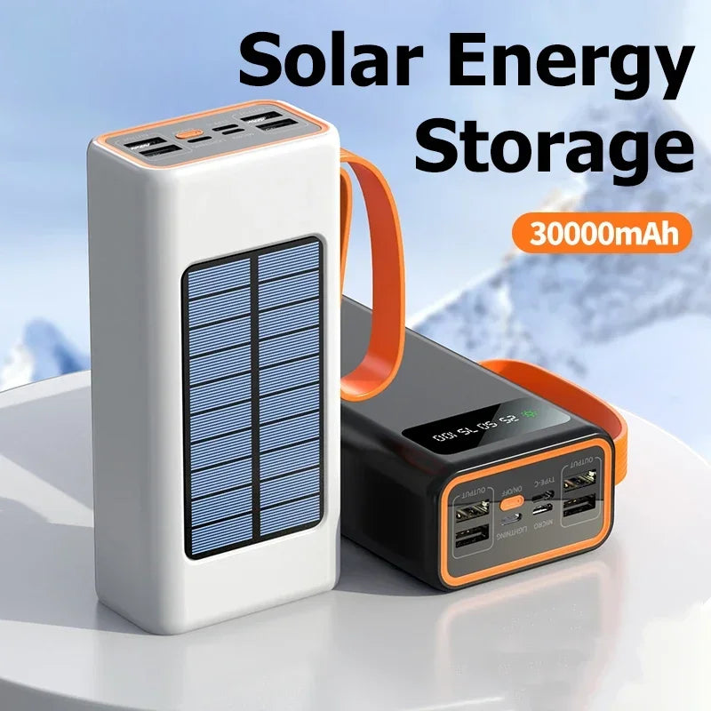 Lenovo Solar Power Bank 200000mAh – Built-in Cables