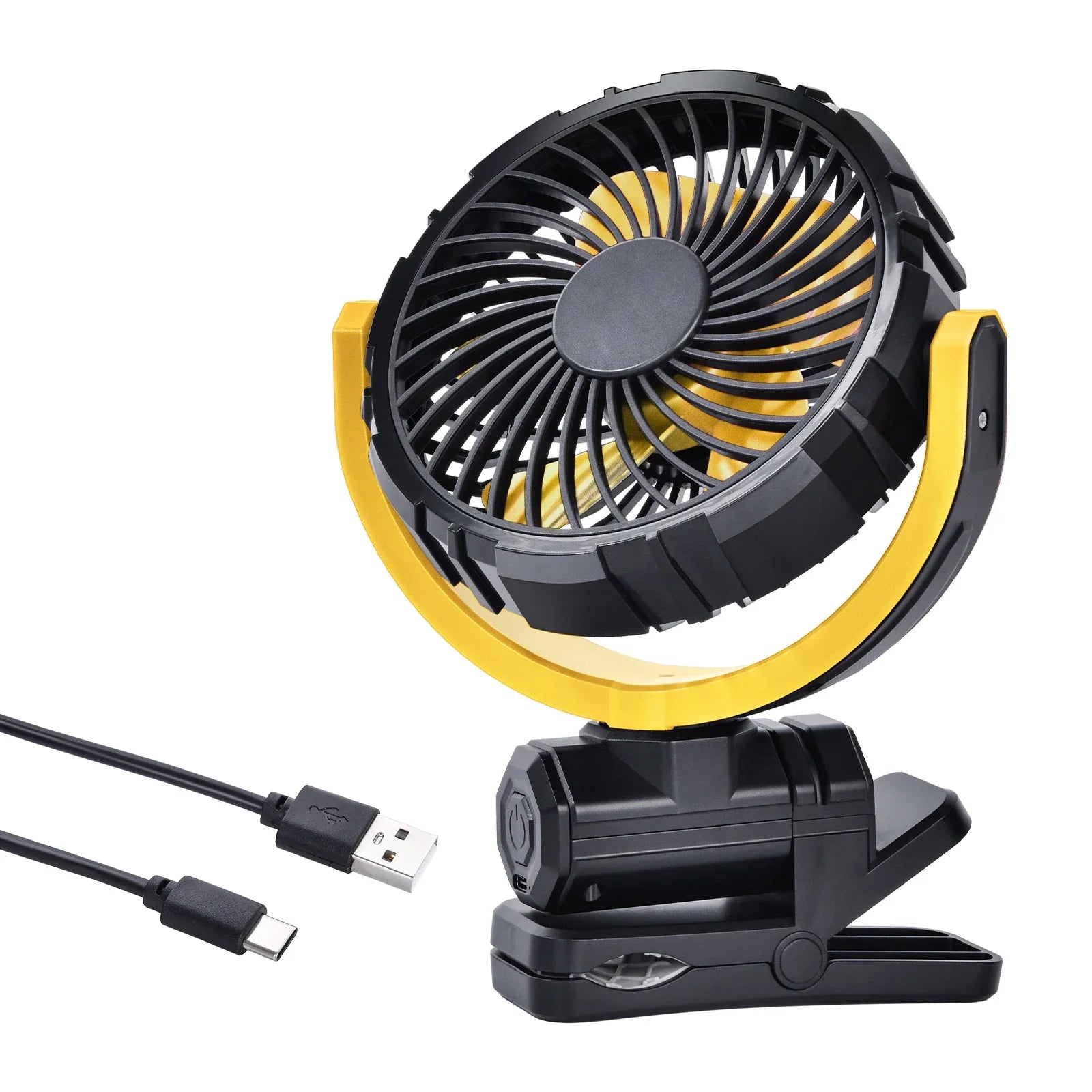 Car Fan 5V USB Clip on Sun Visor Fan for Front/Rear Seat 2000mAh Rechargeable Battery Powered Quiet Personal Cooling Fans