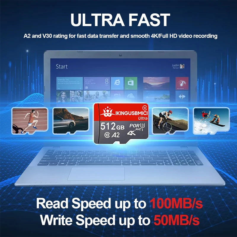 Memory Card TF Cards SD Cards Micro TF Card 128GB 256GB 512GB V30 Original Ultra HD High Speed High Speed High Speed for Gaming